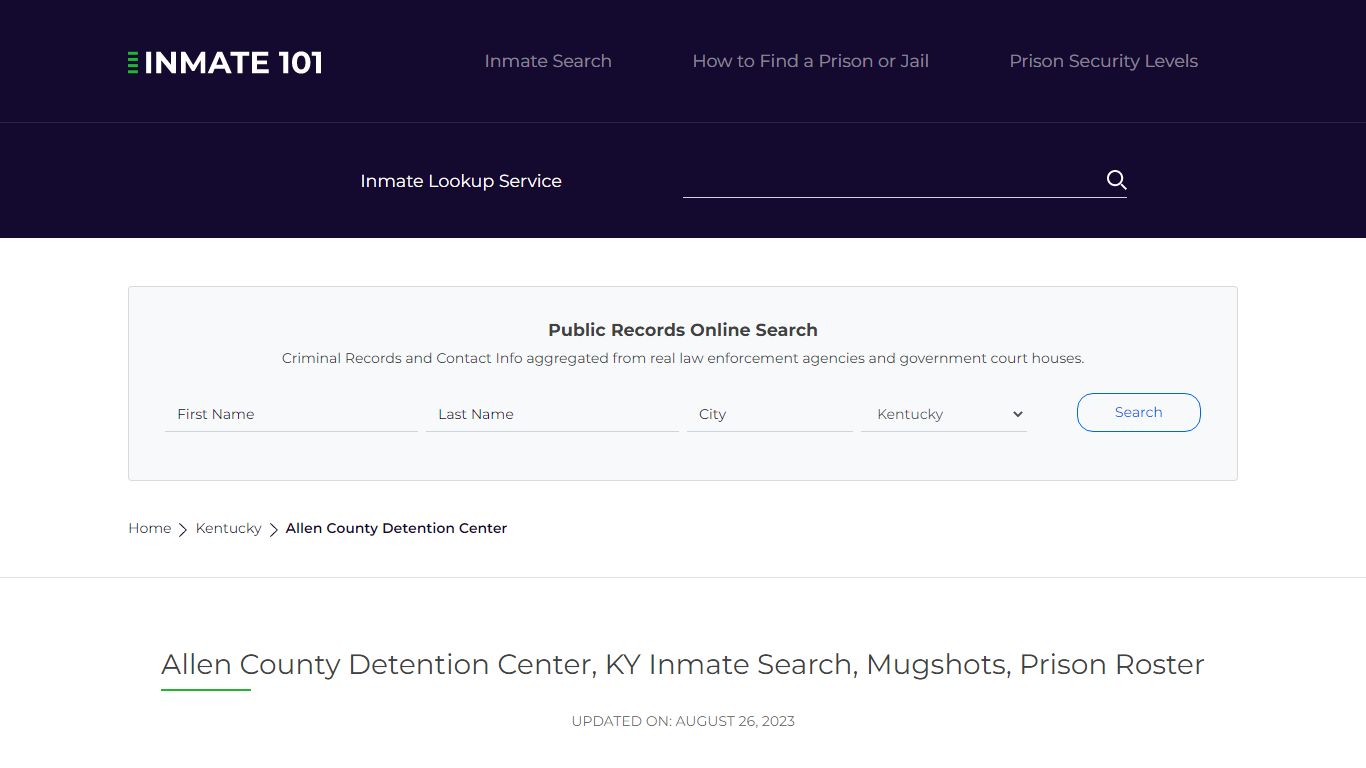 Allen County Detention Center, KY Inmate Search, Mugshots, Prison ...